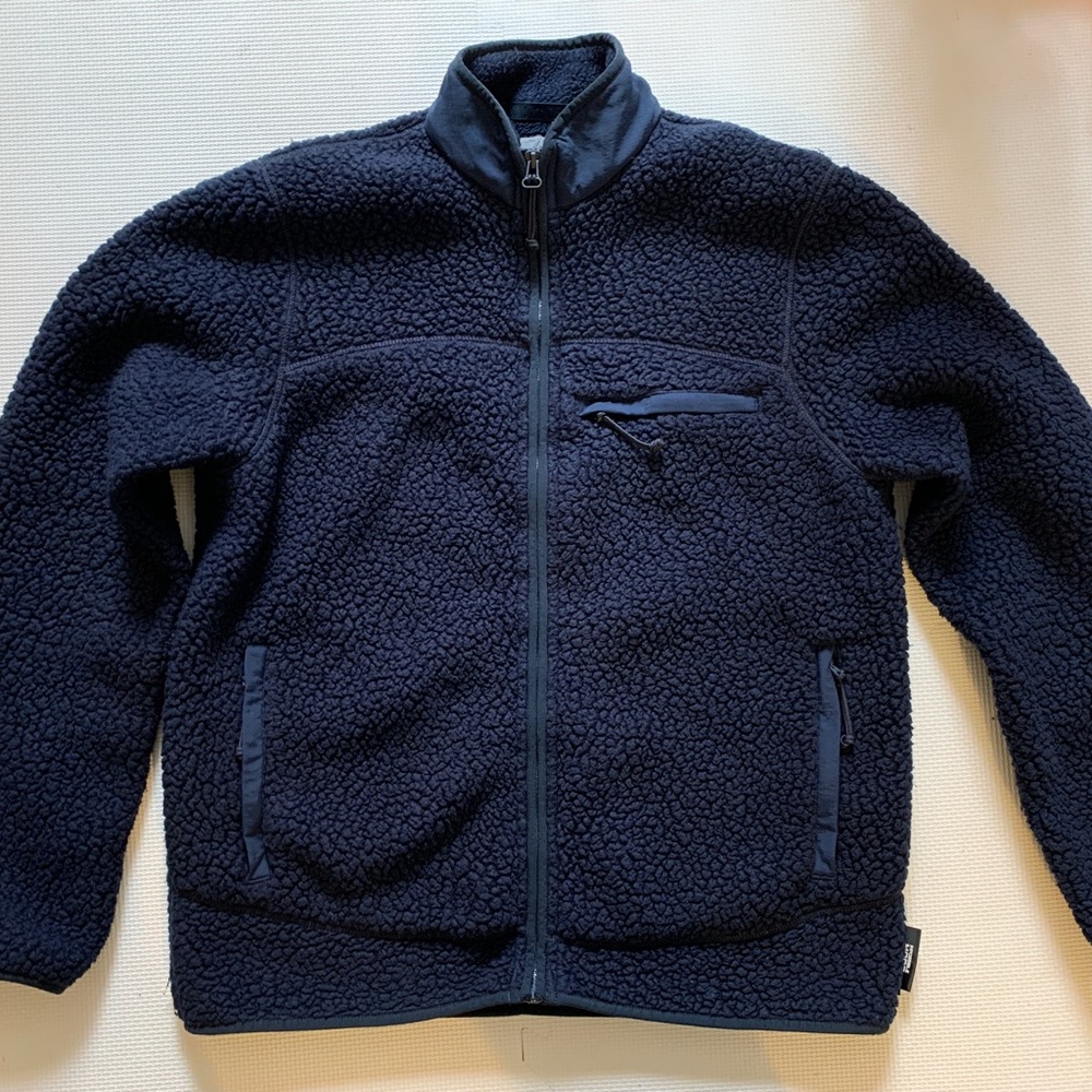 J. Crew Nordic Sherpa Fleece Jacket Navy Medium